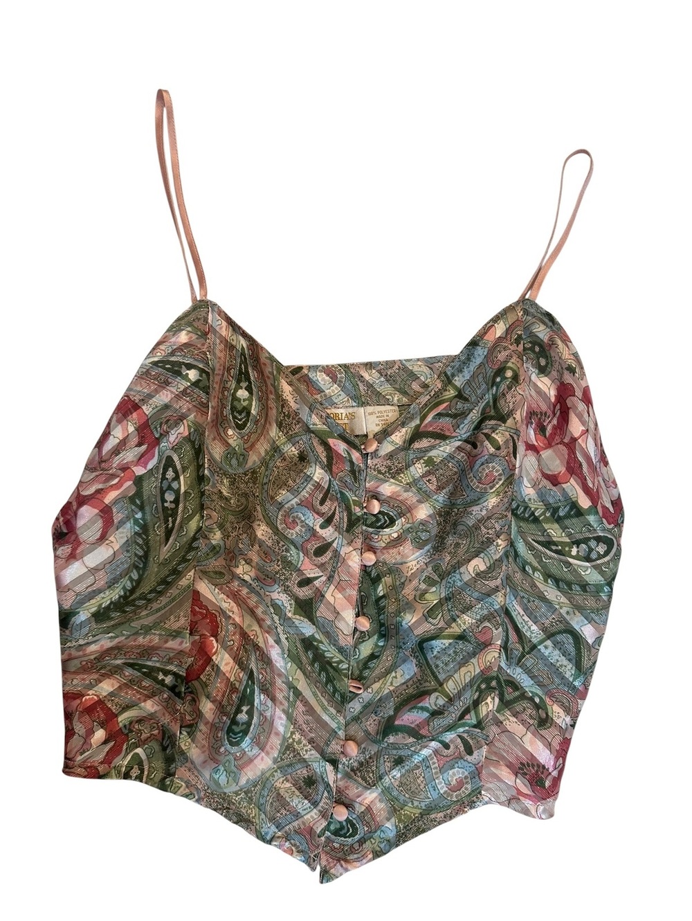 Vintage Victoria’s Secret Paisley Chiffon Cami Y2K Fairy Top